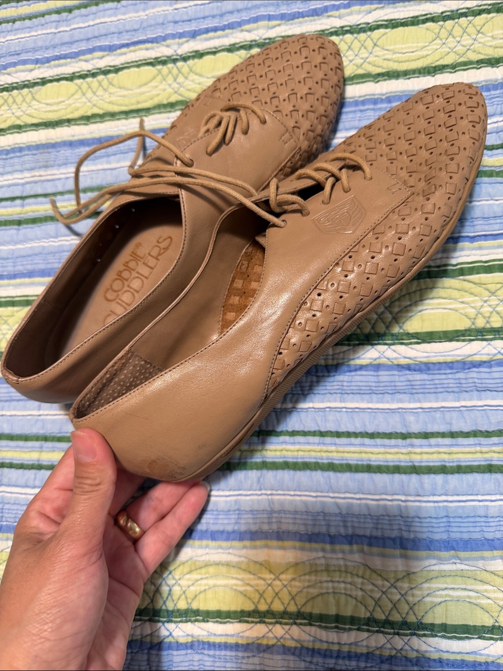 Cobbler's Choice Men's Tan Leather Lace-Up Slip-On Loafers